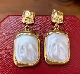 Glamorous Gold and Pearl Drop Earrings