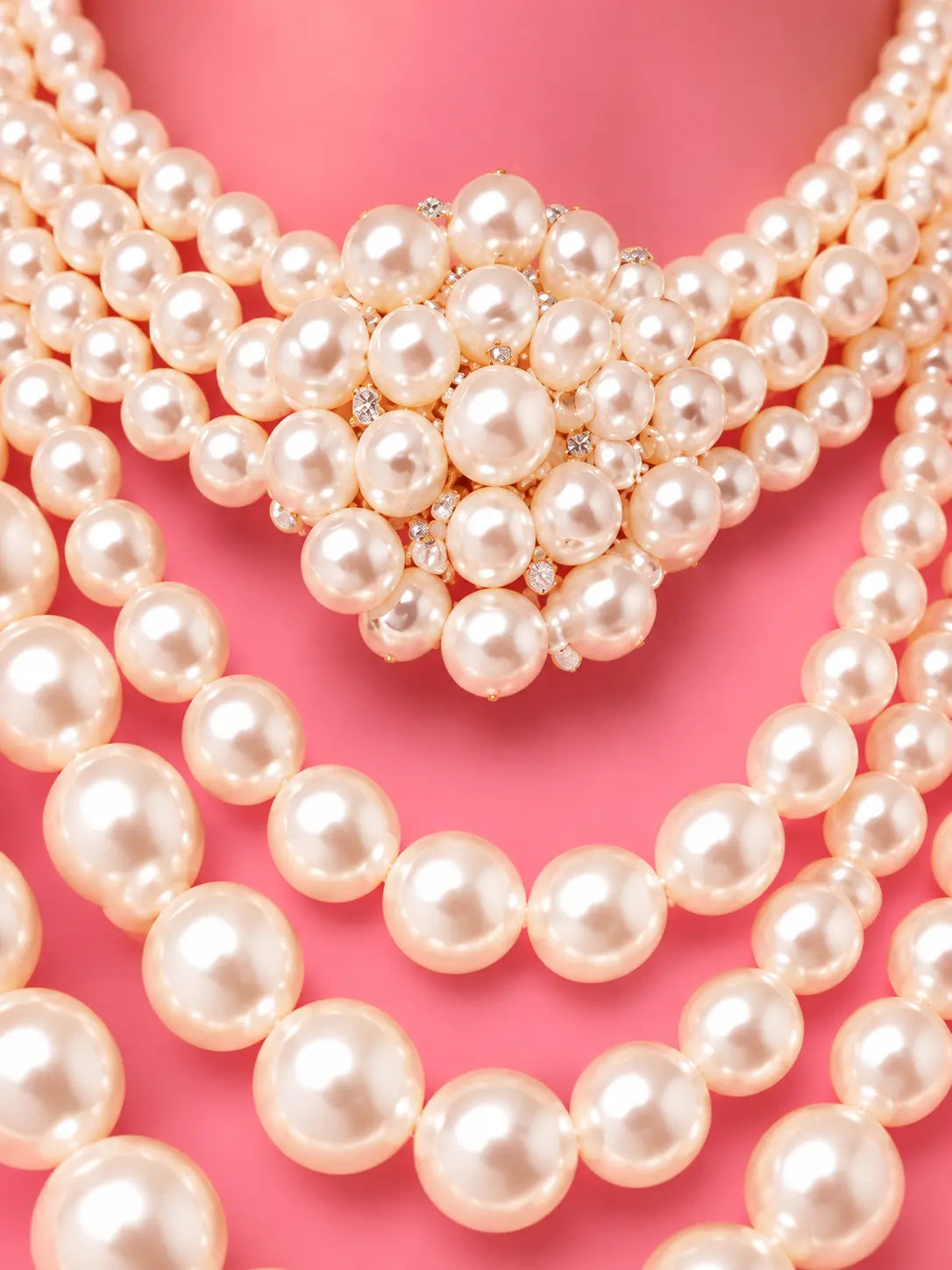 Cascading Pearl Necklace Set
