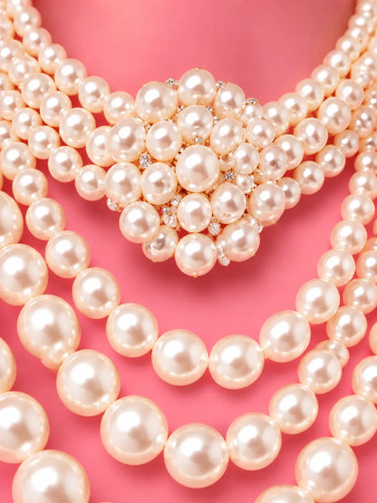 Cascading Pearl Necklace Set