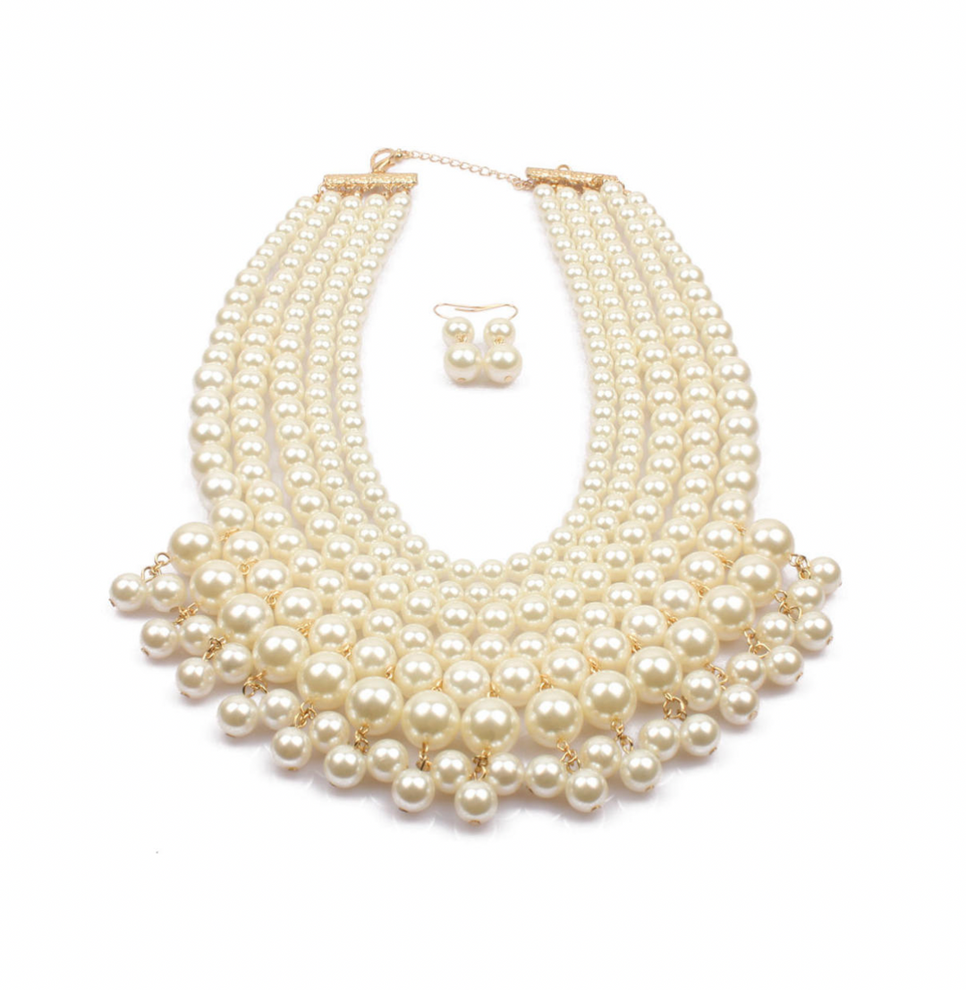 Chunky Pearl Necklace Set