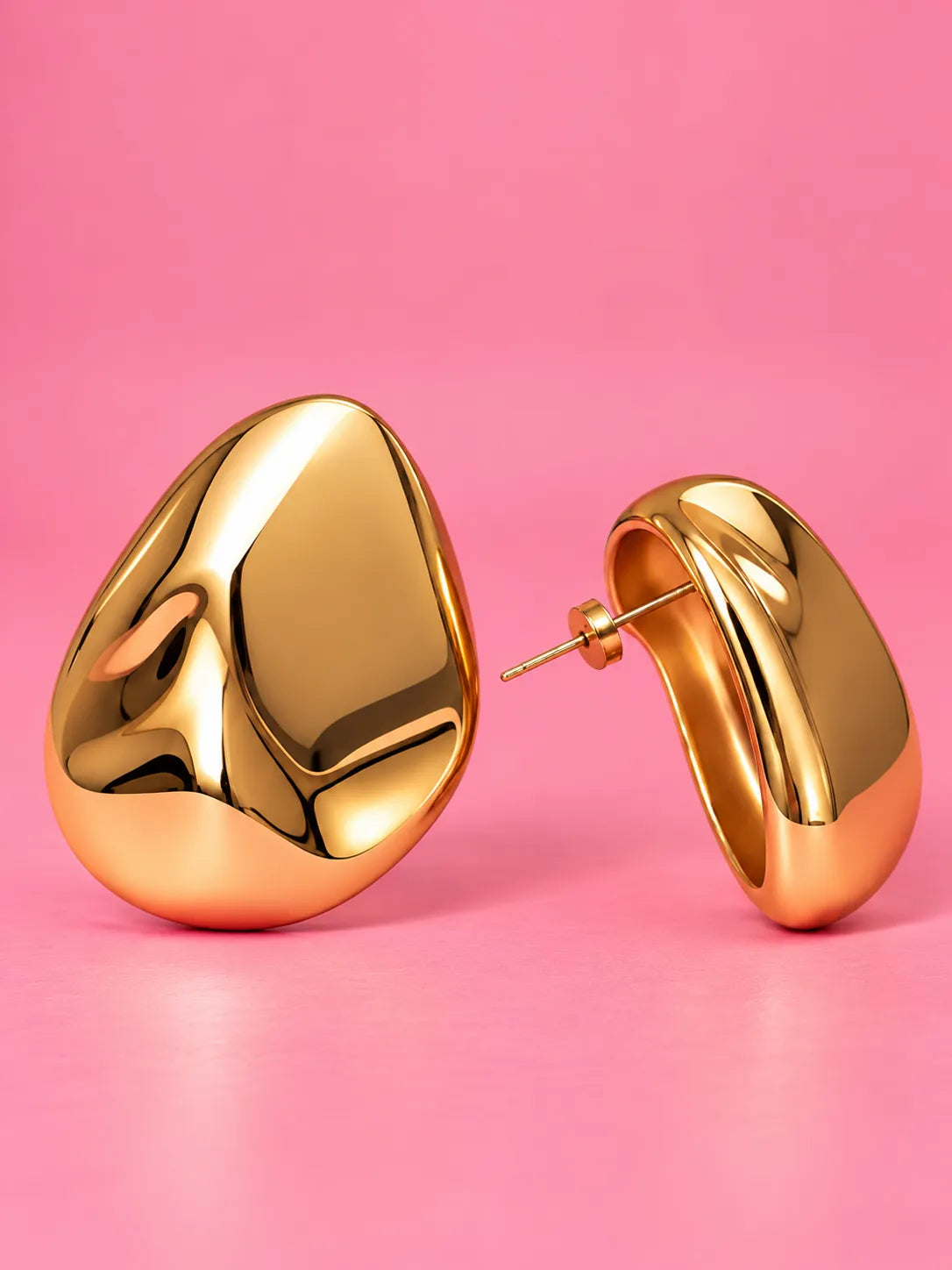 Sculptural Gold Statement Earrings