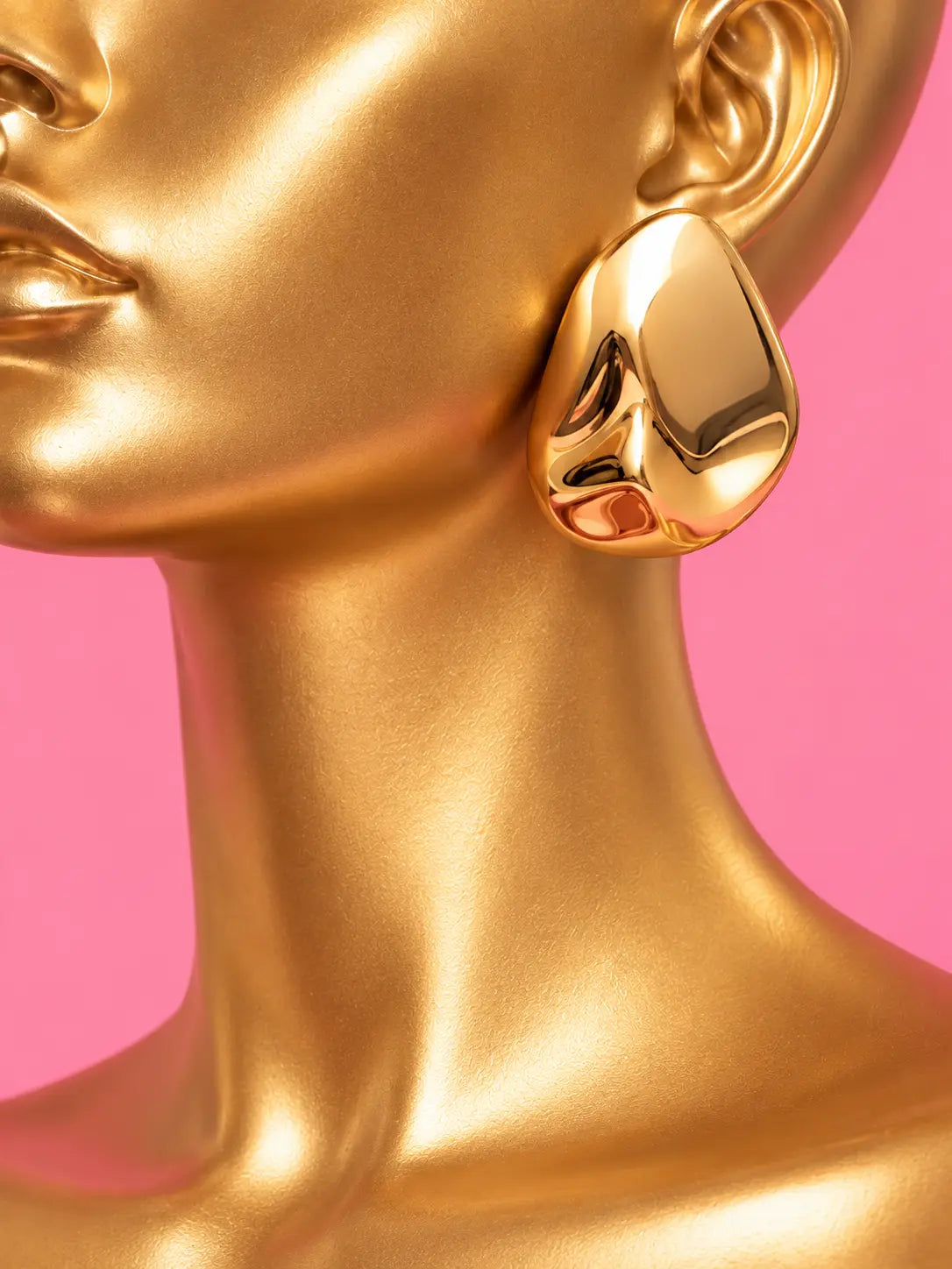 Sculptural Gold Statement Earrings