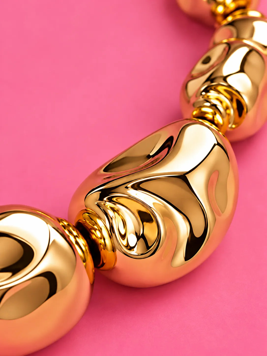 Sculptural Gold Statement Necklace