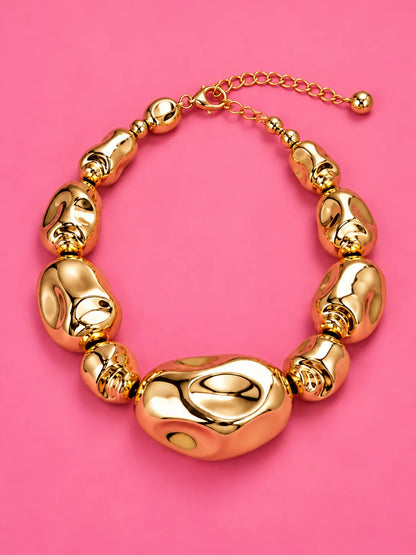 Sculptural Gold Statement Necklace