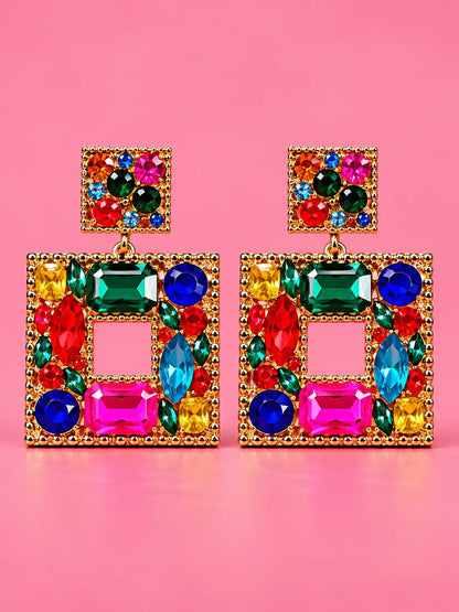 Sparkling Color Rhinestone Earrings