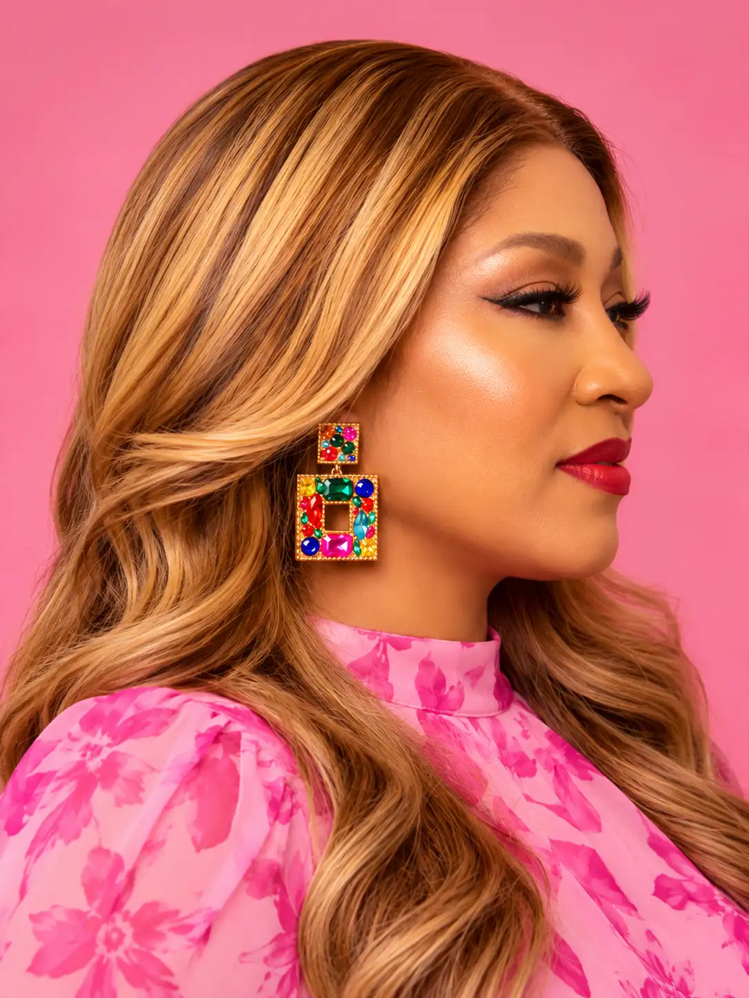Sparkling Color Rhinestone Earrings