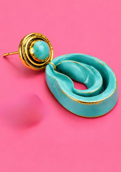 Vintage Statement Metal Oil Earrings