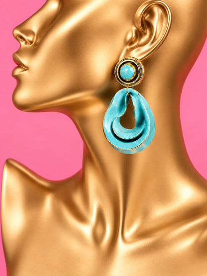 Vintage Statement Metal Oil Earrings