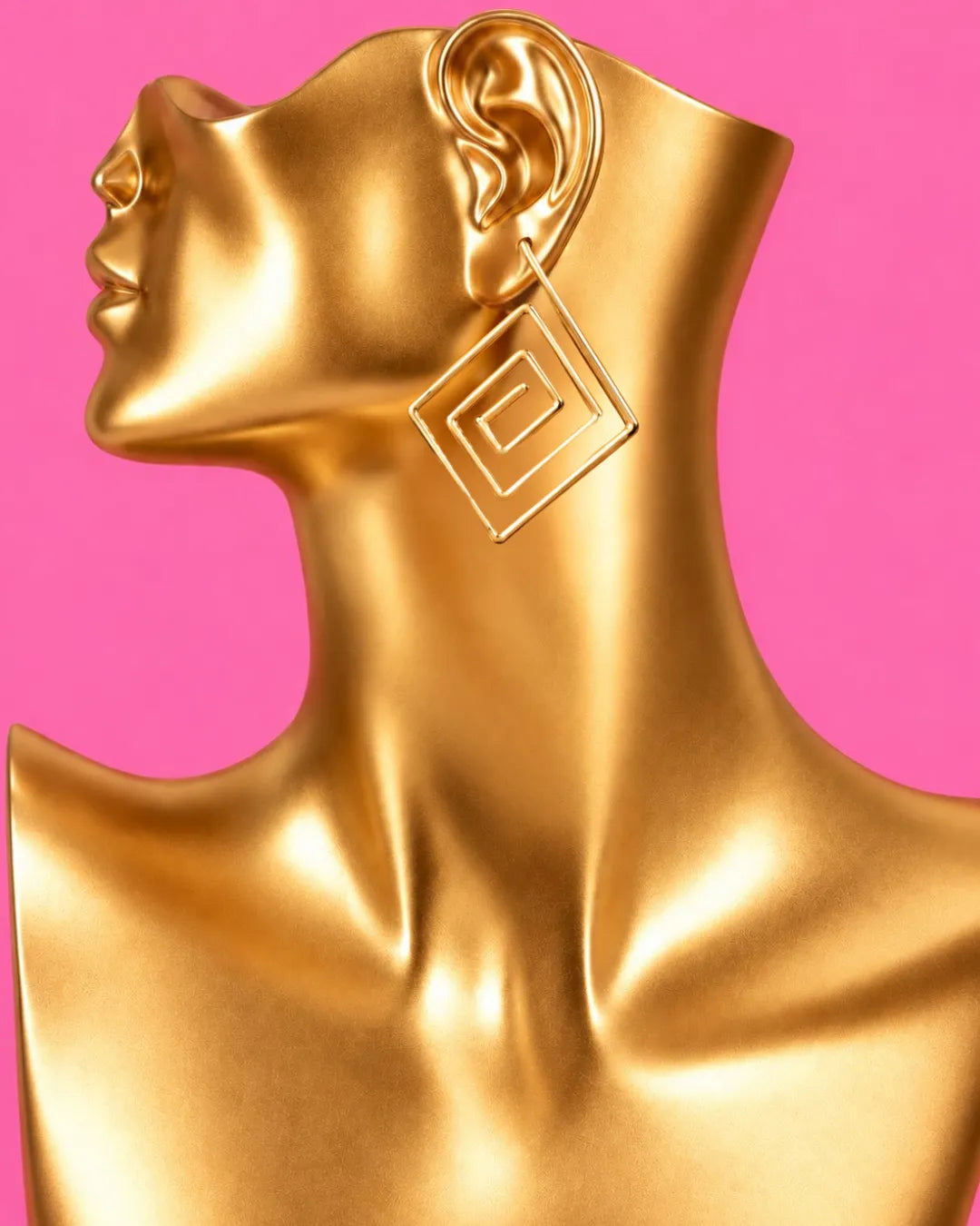 Gold Square Hoops