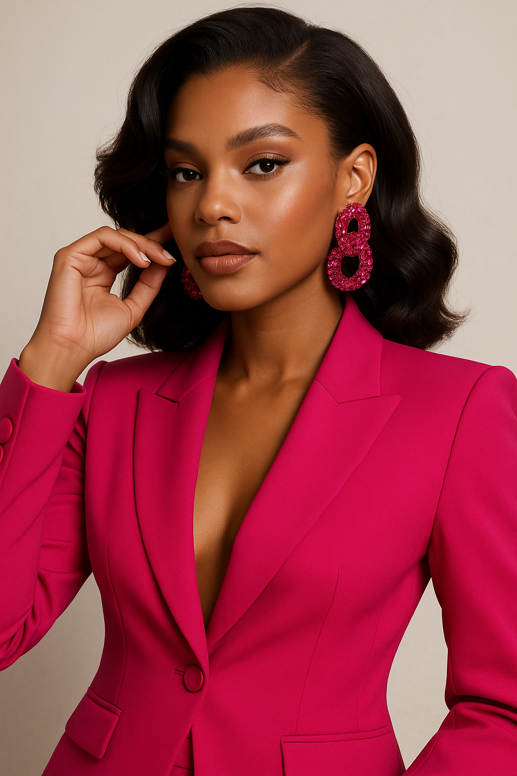 Radiant Links (Pink and Silver)