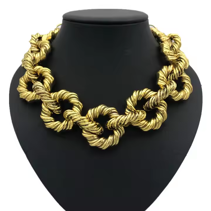 Gold Chunky Necklace and Bracelet Set