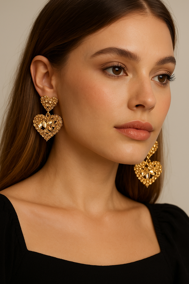 Golden Heart Earrings