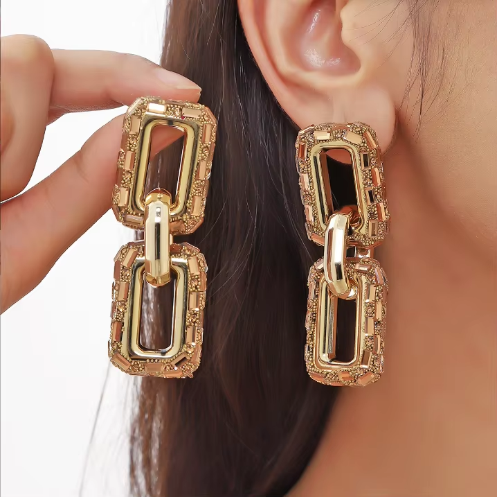 Rhinestone Chain Earrings