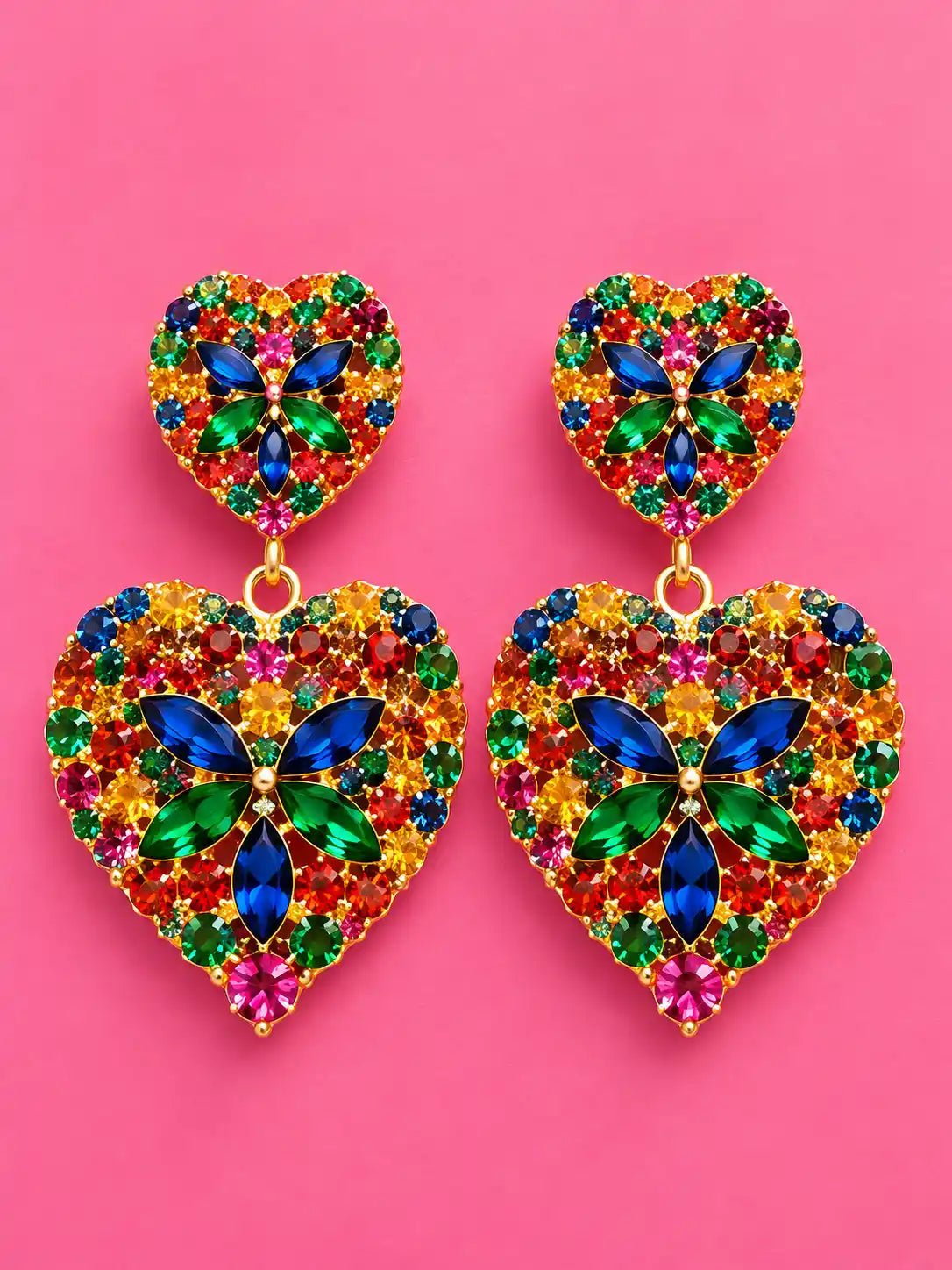 Heart Multi-Color Royale Earrings